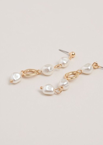 Phase Eight Irregular Pearl Drop Jewellery White USA | 4823765-EZ